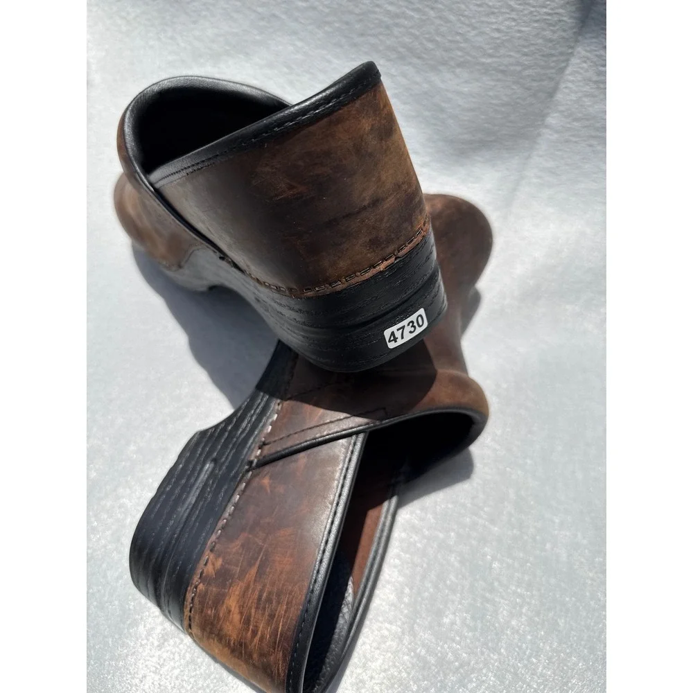 Dansko Professional Clogs Men 47 Brwn Antique Distressed Leather Nurse 208780202